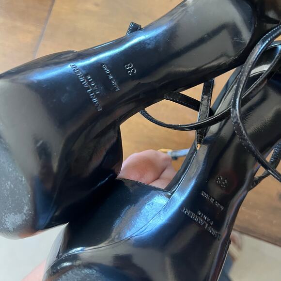 Saint Laurent YSL Patent Leather Black Pump Jodie Platform EU 38 US 6 - Picture 5 of 6